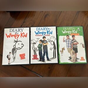 Lot of 3 Diary of a Wimpy Kid movies (DVDs)